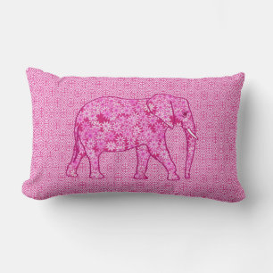 Flower elephant - fuchsia pink lendenkissen