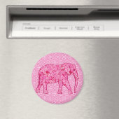 Flower elephant - fuchsia pink magnet (In Situ (Geschirrspüler))
