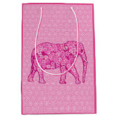 Flower elephant - fuchsia pink mittlere geschenktüte (Vorderseite)