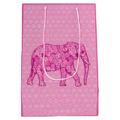 Flower elephant - fuchsia pink mittlere geschenktüte (Rückseite)