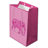 Flower elephant - fuchsia pink mittlere geschenktüte (Rückseite Schrägansicht)