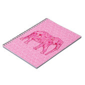 Flower elephant - fuchsia pink notizblock (Linke Seite)