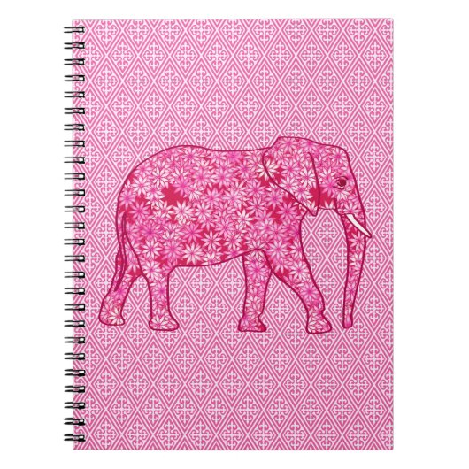 Flower elephant - fuchsia pink notizblock (Vorderseite)