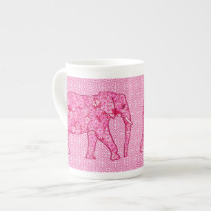 Flower elephant - fuchsia pink porzellantasse