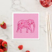Flower elephant - fuchsia pink serviette (Beispiel)