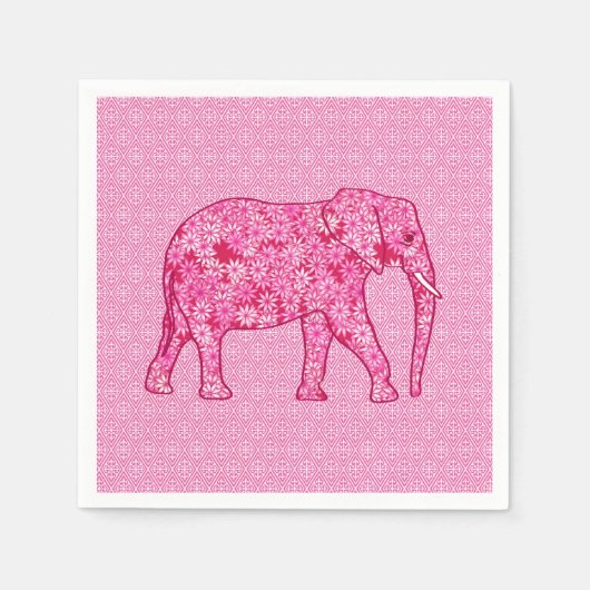 Flower elephant - fuchsia pink serviette (Vorderseite)