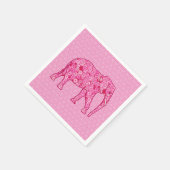 Flower elephant - fuchsia pink serviette (Ecke)