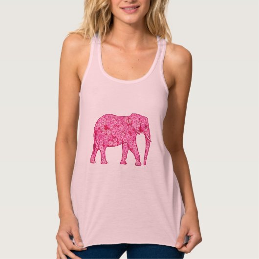 Flower elephant - fuchsia pink tank top (Vorderseite)