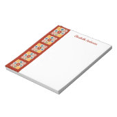 Flower Embroidered Quilt Block Border Note Pad Notizblock (Rotiert)