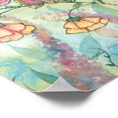 Flower Fairy Butterfly Kunstposter Druck Poster (Ecke)