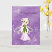 Flower Fairy Happy Birthday Karte (Gelbe Blume)