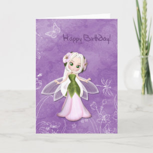 Flower Fairy Happy Birthday Karte