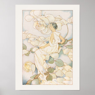 Flower Fairy with Yellow Roses Poster