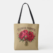 Flower Farmer Vintage Pink Peony Bouquet Rustic  Tasche (Rückseite)