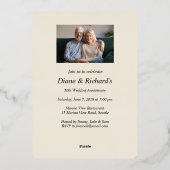 Flower Ferns Wedding Anniversary Foto Folieneinladung (Rückseite)