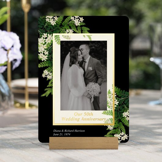 Flower Ferns Wedding Anniversary Foto Folieneinladung