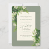 Flower Ferns Wedding Einladung (Vorderseite)