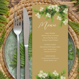 Flower Ferns Wedding Menu Menükarte