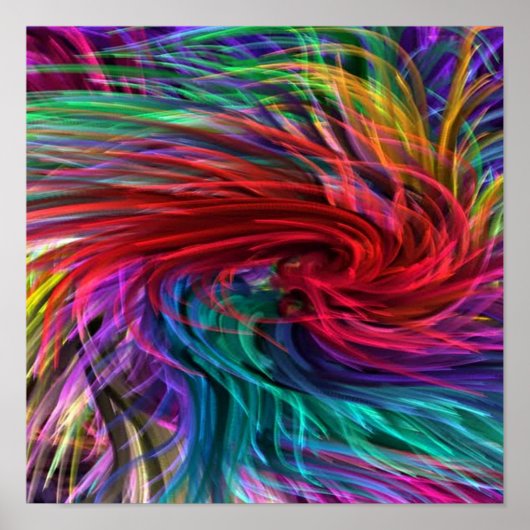 Flower Fibre Art: Farbenfrohe Regenbogengrafiken Poster (Vorne)