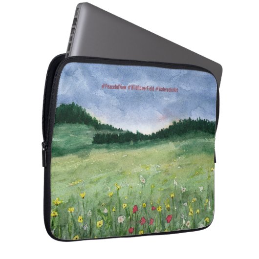 Flower Field Landscape Laptopschutzhülle (Vorne Rechts)