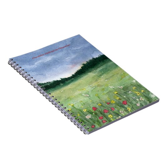 Flower Field Landscape Notizblock (Rechte Seite)