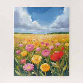 Flower Field Landscape Painting Nature Puzzle