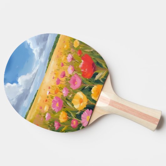 Flower Field Landscape Painting Tischtennis Schläger (Seitenansicht)