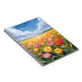 Flower Field Landscape Painting Watercolor Notizblock (Rechte Seite)