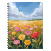 Flower Field Landscape Painting Watercolor Notizblock (Vorderseite)