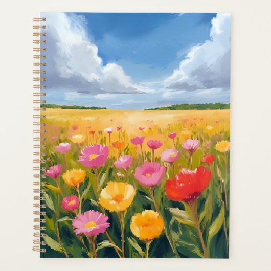 Flower Field Landscape Painting Watercolor Planer (Vorderseite)