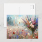  Flower Field Nature Scene Impressionist Art Postkarte (Vorne/Hinten)