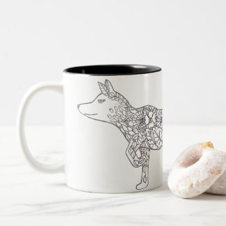 Flower Fox Zweifarbige Tasse