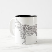 Flower Fox Zweifarbige Tasse (Vorderseite Links)