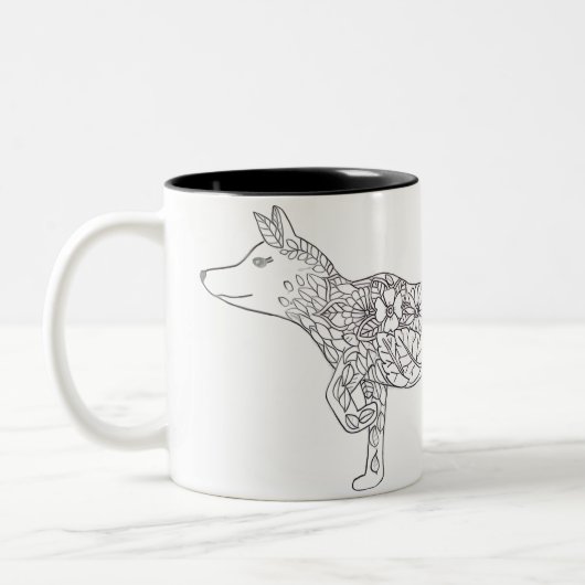 Flower Fox Zweifarbige Tasse (Links)