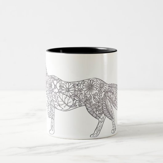 Flower Fox Zweifarbige Tasse (Mittel)