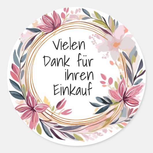 Flower Frame 3 Runder Aufkleber (Vorderseite)