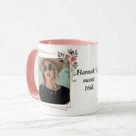 flower frame photo tasse