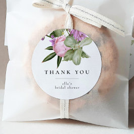 Flower Garden Bridal Shower Favor Runder Aufkleber