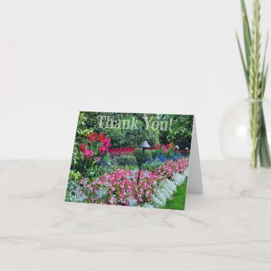 Flower Garden Thank You Folded Card Dankeskarte (Vorderseite)