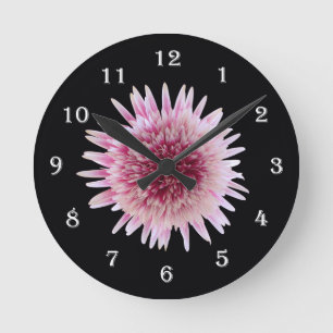 Flower Gerber Daisy Wall Clock - Pink Flower Runde Wanduhr