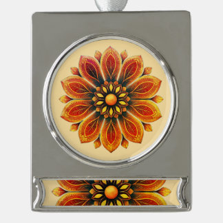 FLOWER GIFT MOM DAUGHTER SISTER TEACHER FRIEND Banner-Ornament SILBER