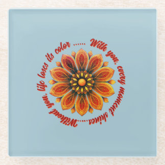 FLOWER GIFT MOM DAUGHTER SISTER TEACHER FRIEND GLASUNTERSETZER