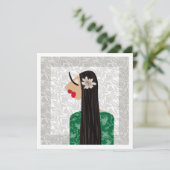 Flower Girl 1 Fashion Illustration Card Einladung (Stehend Vorderseite)