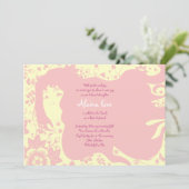 Flower Girl Bar Bat Mitzvah Einladung Pink (Stehend Vorderseite)