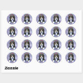 Flower Girl Basset Hound Round Stickers (Blatt)