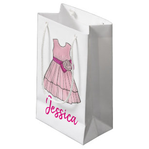 Flower Girl Bridal Wedding Party Rosa Gown Kleine Geschenktüte