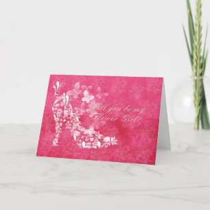 Flower Girl Bridal Wunschkarte mit Blume Einladung