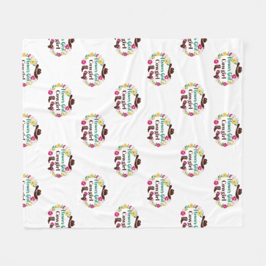 Flower Girl Cowgirl Fleecedecke (Vorderseite (Horizontal))
