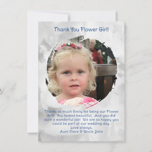Flower Girl-Foto Vielen Dank für Ihre Nachricht Dankeskarte (Vorderseite)