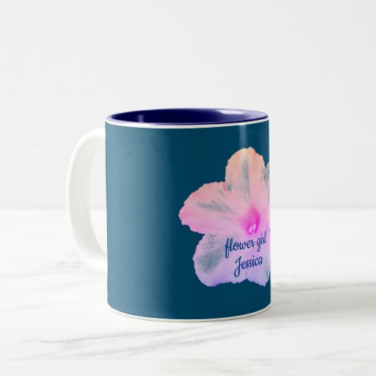 Flower Girl Geschenk Gefallen Hochzeiten 2020 Blue Zweifarbige Tasse (Vorderseite Links)